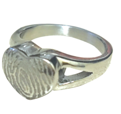 LifePrint Stainless Steel Heart Ring (Sizes 5-9.5)