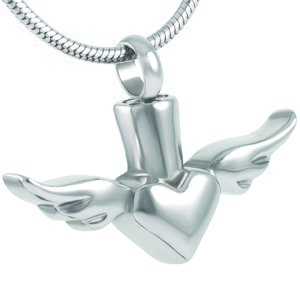 Stainless Steel Heart with Wings